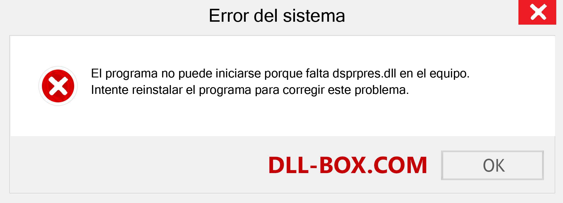 ¿Falta el archivo dsprpres.dll ?. Descargar para Windows 7, 8, 10 - Corregir dsprpres dll Missing Error en Windows, fotos, imágenes